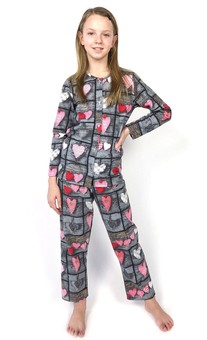 SERCA Rozpinana piżama dziewczęca FLANELA 110-158