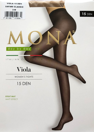Rajstopy Mona Viola Matt Effect 15 den 1-4 safari classic