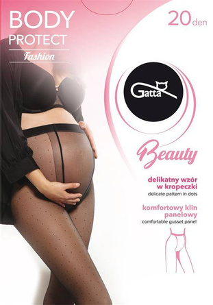 BODY PROTECT MAMA  WZ.01 Rajstopy ciążowe 20 den w groszki