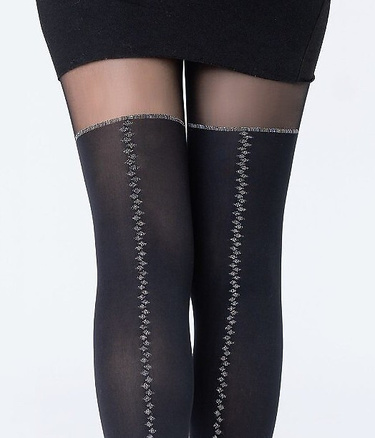 Rajstopy Knittex Fiesta 3D Lurex 50 den 2-4 nero