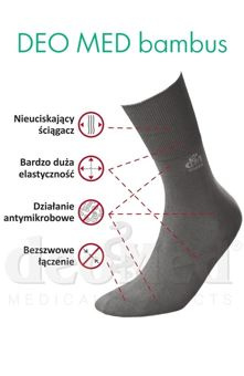 DEO MED ZDROWOTNE/BAMBOO skarpetki bezuciskowe 35-46
