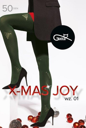 Rajstopy Gatta X-Mas Joy wz.01 50 den 2-4 nero
