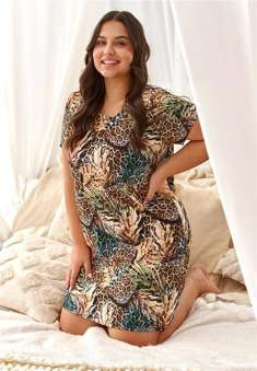 NAOMIi 2917 Koszulka- tunika kr/r z bawełny 2XL-3XL