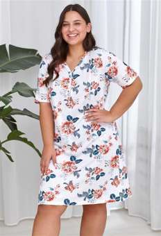 SCARLETT 2928 Koszula nocna kr/r z bawełny 2XL-3XL