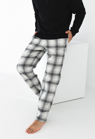 CHARLES Piżama męska dł/r z bawełny FLANELA M-XL