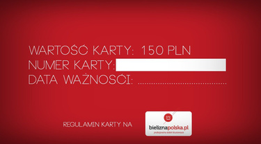 Karta podarunkowa o wartości 50, 100,150,200, 250 zł 