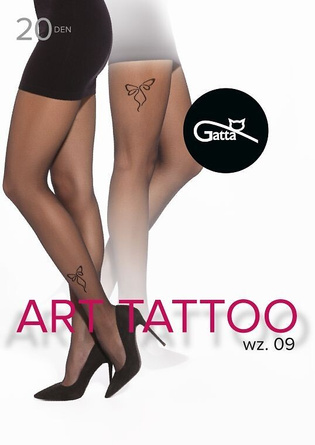 TATTOO wz.09 Rajstopy 20 den ze wzorem nad kostką i udzie 2-4