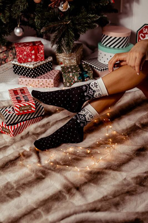 071 X-MAS PÓŁFROTTA Skarpety damskie 35-41