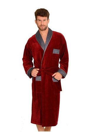773 BONJOUR DŁUGI Welurowy szlafrok długi z bawełną 3XL-4XL