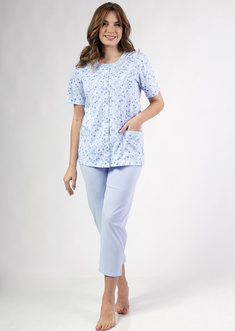 694 Rozpinana pizama damska kr/r bawełna 2XL-3XL