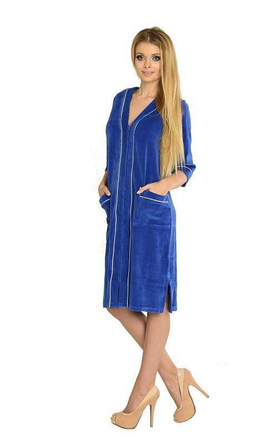 352 ZAMEK WELUR Szlafrok damski na suwak 4XL-5XL OSTAT SZT